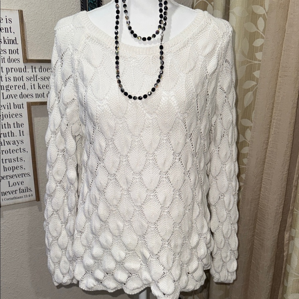Soft Surroundings Ivory Knit Top